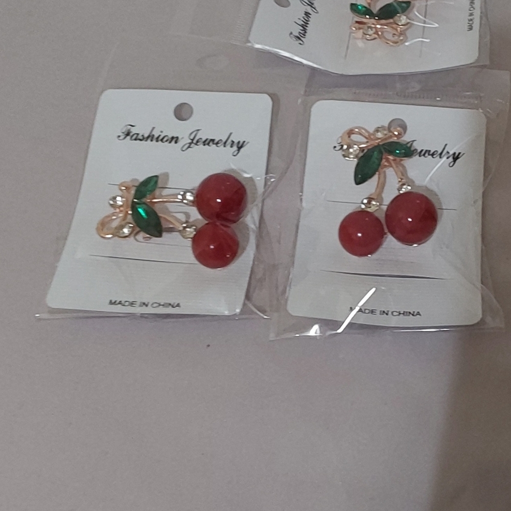 Fashion Jewelry Red Cherry Brooch